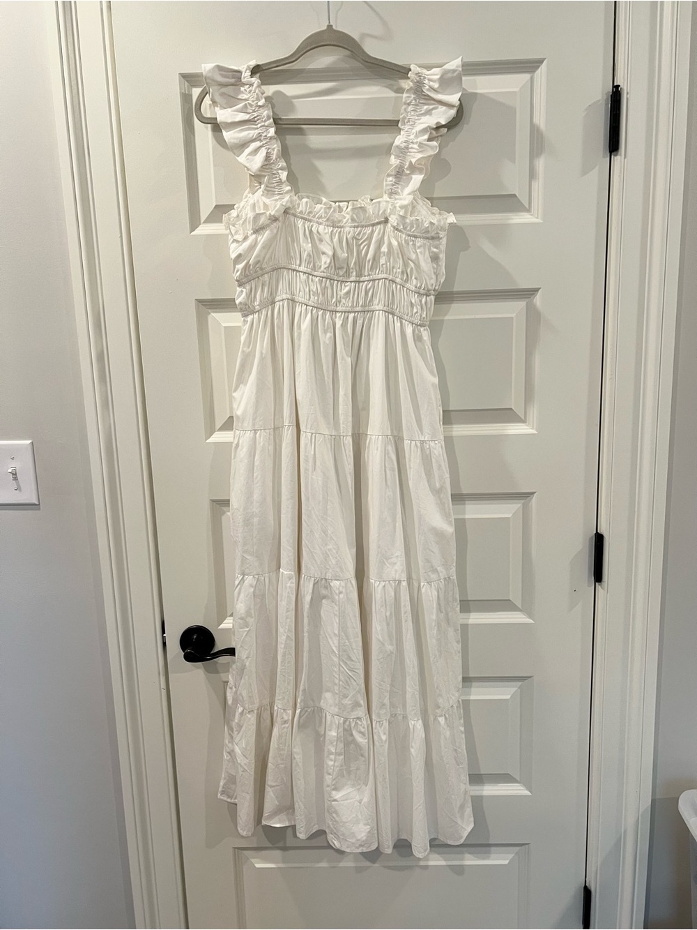 Altar’d State White Cotton Tiered Maxi Dress Pockets Cottagecore M - Picture 13 of 13